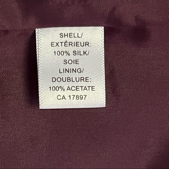 Banana Republic 100% silk pleated panels skirt a-line black burgundy size 2 - Picture 9 of 10